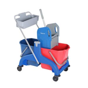 Chariot à 2 seaux avec presse et panier