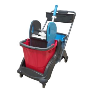 Chariot à 2 seaux avec presse et panier