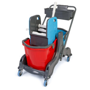 Chariot à 2 seaux avec presse et panier