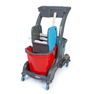 Chariot à 2 seaux avec presse et panier